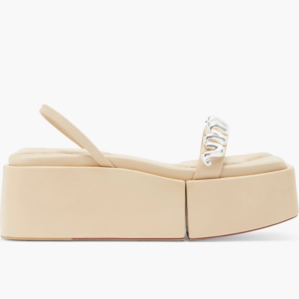 Cult Gaia Elegant Beige Platform Sandals - Picture 8 of 8